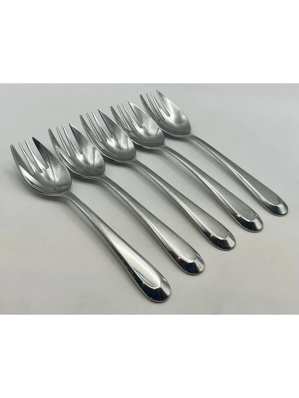 (5) Lenox Belmont Bellevue 18/10 Stainless Vietnam Individual Spork Lot ~ 6 5/8”